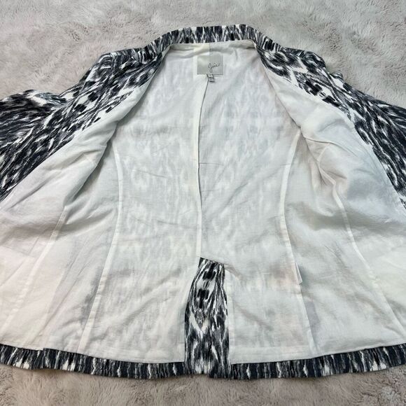 Joie Blazer Jacket Womens Size 2 Black Grey 100% Linen Capsule Corporate Career - Picture 6 of 7